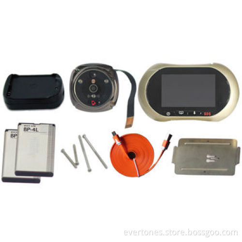 WiFi exitec digital door viewer with 3.7inch TFT display and doorbell button